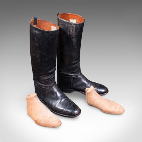 ANTIQUE BOOTMAKER'S LAST ENGLISH LEATHER BEECH BOOTS STRETCHER MAXWELL LONDON - ADDITIONAL PHOTO 3