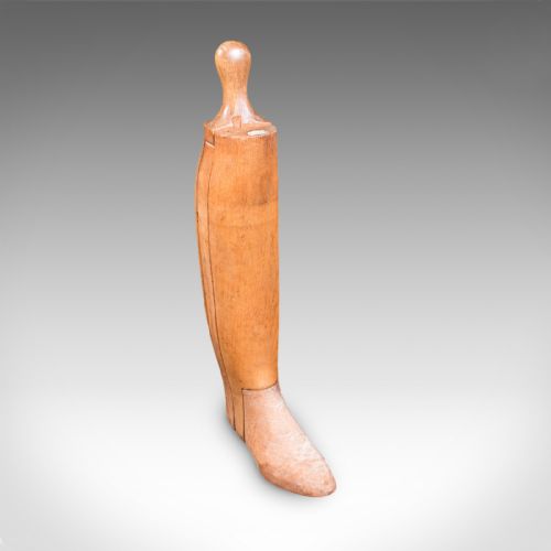 ANTIQUE BOOTMAKER'S LAST ENGLISH LEATHER BEECH BOOTS STRETCHER MAXWELL LONDON - ADDITIONAL PHOTO 4