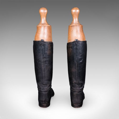 ANTIQUE BOOTMAKER'S LAST ENGLISH LEATHER BEECH BOOTS STRETCHER MAXWELL LONDON - ADDITIONAL PHOTO 7