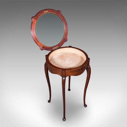 SMALL ANTIQUE BIJOUTERIE TABLE ENGLISH GLASS DISPLAY CASE EDWARDIAN C1905 - ADDITIONAL PHOTO 7