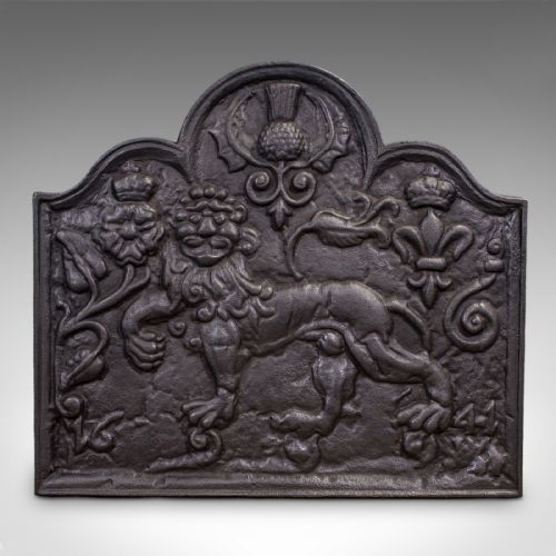 ANTIQUE RELIEF FIRE BACK ENGLISH IRON FIREPLACE REFLECTOR VICTORIAN C1895 - ADDITIONAL PHOTO 1