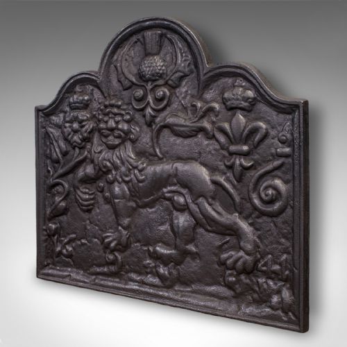 ANTIQUE RELIEF FIRE BACK ENGLISH IRON FIREPLACE REFLECTOR VICTORIAN C1895 - ADDITIONAL PHOTO 2