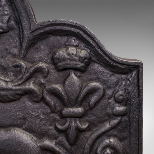 ANTIQUE RELIEF FIRE BACK ENGLISH IRON FIREPLACE REFLECTOR VICTORIAN C1895 - ADDITIONAL PHOTO 5