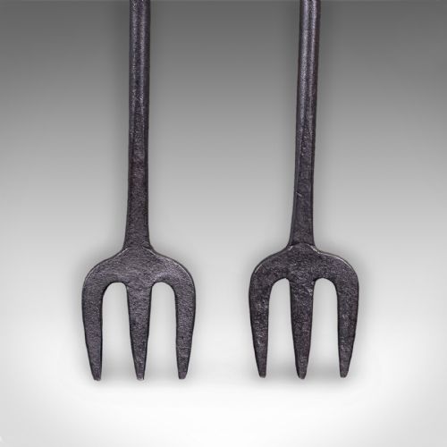 4 ANTIQUE COUNTRY HOUSE INGLENOOK FIRE TOOLS ENGLISH COMPANION SET VICTORIAN - ADDITIONAL PHOTO 5