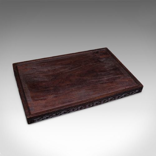 ANTIQUE CARVED SERVING TRAY ANGLOINDIAN AFTERNOON TEA PLATTER LATE VICTORIAN - ADDITIONAL PHOTO 5