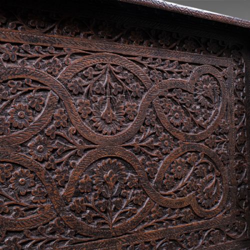 ANTIQUE CARVED SERVING TRAY ANGLOINDIAN AFTERNOON TEA PLATTER LATE VICTORIAN - ADDITIONAL PHOTO 7