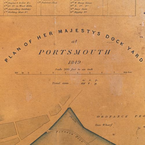 ANTIQUE TOWN PLAN PORTSMOUTH DOCKYARD ENGLISH FRAMED CARTOGRAPHY VICTORIAN - ADDITIONAL PHOTO 4