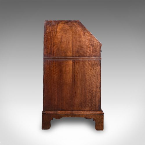 ANTIQUE FALL FRONT BUREAU ENGLISH WALNUT WRITING CABINET GEORGIAN C1750 - ADDITIONAL PHOTO 5
