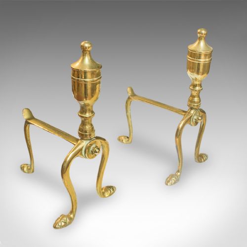 4 ANTIQUE FIRESIDE TOOLS ENGLISH BRASS FIREPLACE COMPANION SET VICTORIAN - ADDITIONAL PHOTO 8
