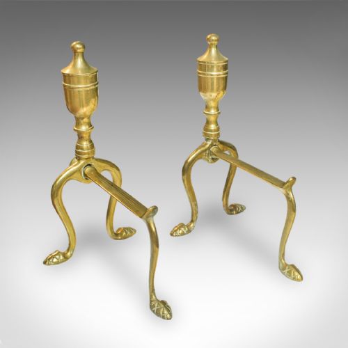 4 ANTIQUE FIRESIDE TOOLS ENGLISH BRASS FIREPLACE COMPANION SET VICTORIAN - ADDITIONAL PHOTO 10