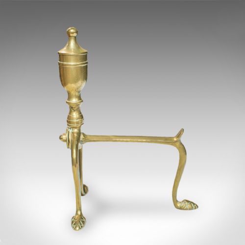 4 ANTIQUE FIRESIDE TOOLS ENGLISH BRASS FIREPLACE COMPANION SET VICTORIAN - ADDITIONAL PHOTO 11