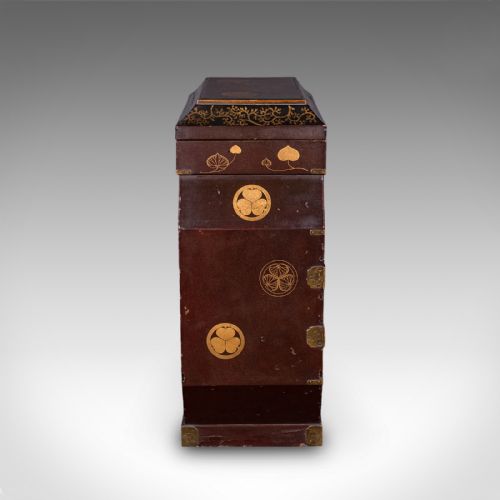 ANTIQUE MEIJI TABLE BOX JAPANESE LACQUERED LOOSE LEAF TEA CASE VICTORIAN - ADDITIONAL PHOTO 3