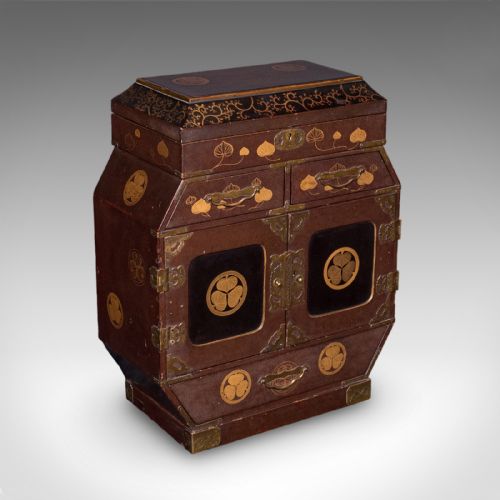 ANTIQUE MEIJI TABLE BOX JAPANESE LACQUERED LOOSE LEAF TEA CASE VICTORIAN - ADDITIONAL PHOTO 4