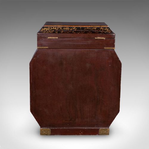 ANTIQUE MEIJI TABLE BOX JAPANESE LACQUERED LOOSE LEAF TEA CASE VICTORIAN - ADDITIONAL PHOTO 6