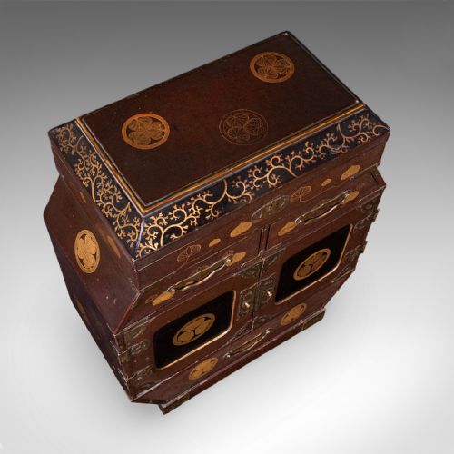 ANTIQUE MEIJI TABLE BOX JAPANESE LACQUERED LOOSE LEAF TEA CASE VICTORIAN - ADDITIONAL PHOTO 7