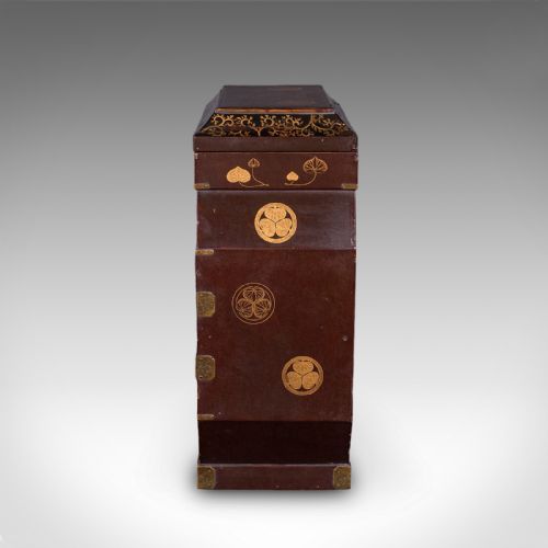ANTIQUE MEIJI TABLE BOX JAPANESE LACQUERED LOOSE LEAF TEA CASE VICTORIAN - ADDITIONAL PHOTO 8