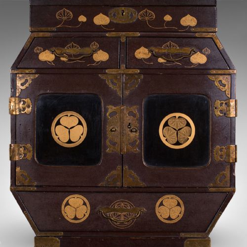ANTIQUE MEIJI TABLE BOX JAPANESE LACQUERED LOOSE LEAF TEA CASE VICTORIAN - ADDITIONAL PHOTO 11