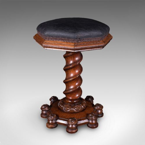 ANTIQUE ESTATE CHAPEL ORGANIST'S STOOL SCOTTISH WALNUT MUSIC RISER WILLIAM IV - ADDITIONAL PHOTO 4