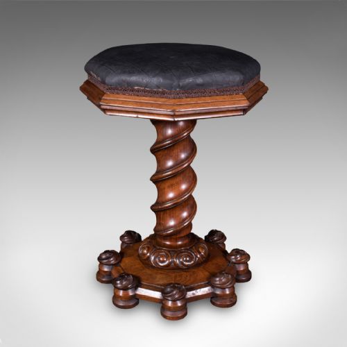 ANTIQUE ESTATE CHAPEL ORGANIST'S STOOL SCOTTISH WALNUT MUSIC RISER WILLIAM IV - ADDITIONAL PHOTO 5
