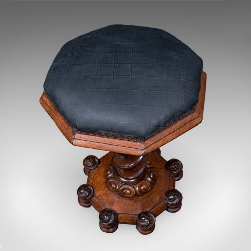 ANTIQUE ESTATE CHAPEL ORGANIST'S STOOL SCOTTISH WALNUT MUSIC RISER WILLIAM IV - ADDITIONAL PHOTO 6