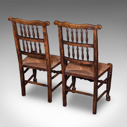 6 ANTIQUE LANCASHIRE DINING CHAIRS ENGLISH BEECH CARVER SEAT EDWARDIAN 1905 - ADDITIONAL PHOTO 6