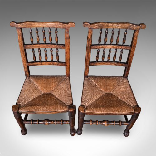 6 ANTIQUE LANCASHIRE DINING CHAIRS ENGLISH BEECH CARVER SEAT EDWARDIAN 1905 - ADDITIONAL PHOTO 10