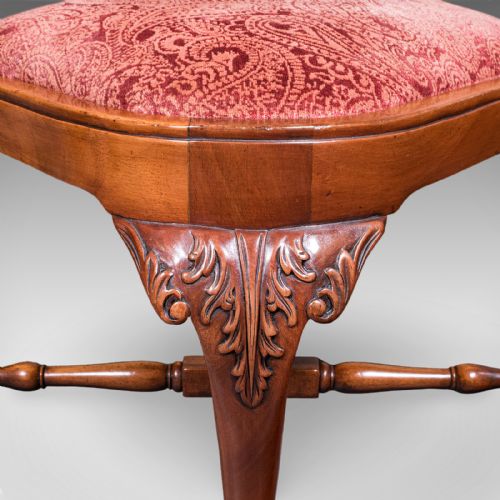 ANTIQUE CORNER ARMCHAIR ENGLISH DRESSING SEAT GEORGIAN REVIVAL EDWARDIAN - ADDITIONAL PHOTO 9