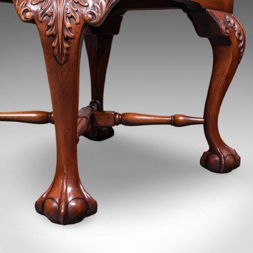 ANTIQUE CORNER ARMCHAIR ENGLISH DRESSING SEAT GEORGIAN REVIVAL EDWARDIAN - ADDITIONAL PHOTO 11