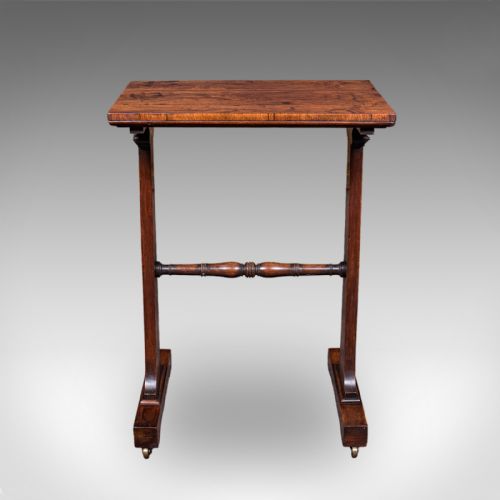 ANTIQUE SIDE TABLE ENGLISH MORNING ROOM LOUNGE READING SERVING REGENCY - ADDITIONAL PHOTO 3