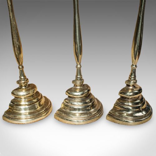 RARE ANTIQUE TRIO OF DOOR BUTLERS ENGLISH BRASS DOORSTOP EDWARDIAN C1910 - ADDITIONAL PHOTO 9