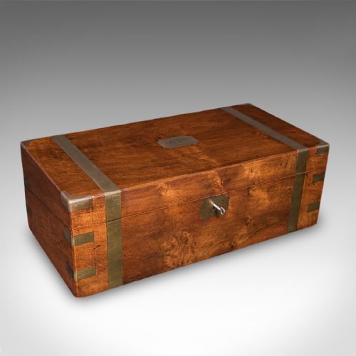 ANTIQUE WRITING SLOPE ENGLISH WALNUT CORRESPONDENCE BOX REGENCY CIRCA 1825 - ADDITIONAL PHOTO 1