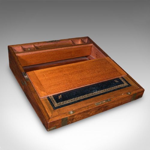 ANTIQUE WRITING SLOPE ENGLISH WALNUT CORRESPONDENCE BOX REGENCY CIRCA 1825 - ADDITIONAL PHOTO 3