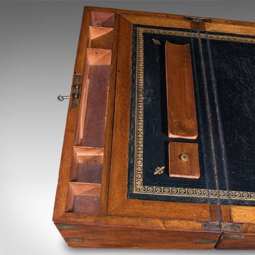 ANTIQUE WRITING SLOPE ENGLISH WALNUT CORRESPONDENCE BOX REGENCY CIRCA 1825 - ADDITIONAL PHOTO 8