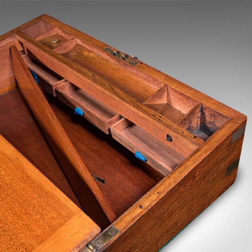 ANTIQUE WRITING SLOPE ENGLISH WALNUT CORRESPONDENCE BOX REGENCY CIRCA 1825 - ADDITIONAL PHOTO 9