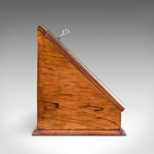 ANTIQUE ADMIRAL'S WRITING STATION ENGLISH WALNUT STATIONERY CASE REGENCY - ADDITIONAL PHOTO 4
