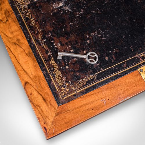 ANTIQUE ADMIRAL'S WRITING STATION ENGLISH WALNUT STATIONERY CASE REGENCY - ADDITIONAL PHOTO 10