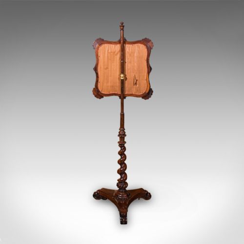 ANTIQUE POLE SCREEN ENGLISH ADJUSTABLE FIRESIDE HEAT REFLECTOR WILLIAM IV - ADDITIONAL PHOTO 5