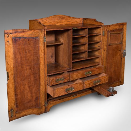 ANTIQUE ESTATE GAMEKEEPER'S CABINET SCOTTISH OAK CLERK'S CUPBOARD VICTORIAN
