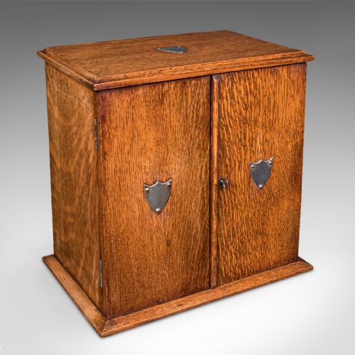 ANTIQUE CAMBRIDGE DOCTOR'S SMOKING CABINET ENGLISH SMOKER'S CASE EDWARDIAN - ADDITIONAL PHOTO 1