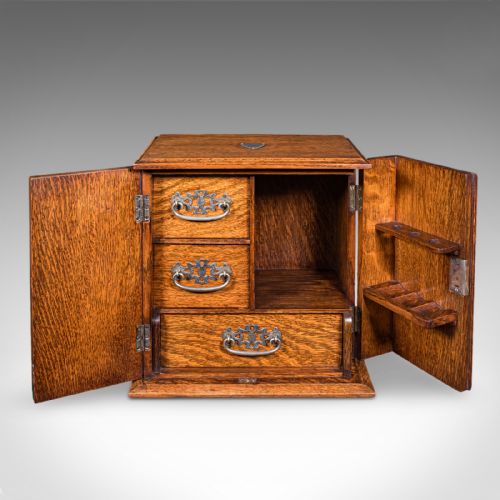 ANTIQUE CAMBRIDGE DOCTOR'S SMOKING CABINET ENGLISH SMOKER'S CASE EDWARDIAN - ADDITIONAL PHOTO 4