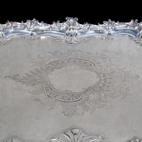 LARGE ANTIQUE PRESENTATION TRAY ENGLISH SILVER PLATE AFTERNOON TEA VICTORIAN - ADDITIONAL PHOTO 6