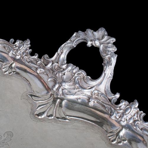 LARGE ANTIQUE PRESENTATION TRAY ENGLISH SILVER PLATE AFTERNOON TEA VICTORIAN - ADDITIONAL PHOTO 7