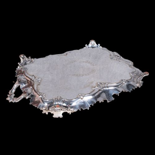 LARGE ANTIQUE PRESENTATION TRAY ENGLISH SILVER PLATE AFTERNOON TEA VICTORIAN - ADDITIONAL PHOTO 11