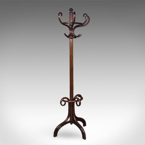 ANTIQUE HALF HALL STAND AUSTRIAN BENTWOOD COAT TREE RACK THONET VICTORIAN