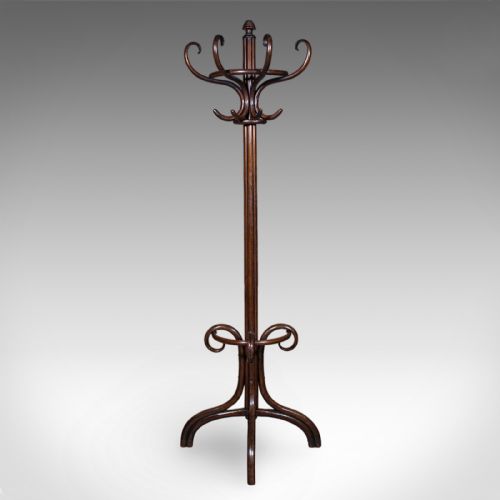 ANTIQUE HALF HALL STAND AUSTRIAN BENTWOOD COAT TREE RACK THONET VICTORIAN - ADDITIONAL PHOTO 1