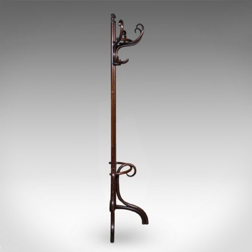 ANTIQUE HALF HALL STAND AUSTRIAN BENTWOOD COAT TREE RACK THONET VICTORIAN - ADDITIONAL PHOTO 2