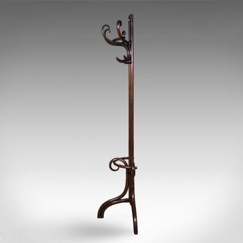 ANTIQUE HALF HALL STAND AUSTRIAN BENTWOOD COAT TREE RACK THONET VICTORIAN - ADDITIONAL PHOTO 4