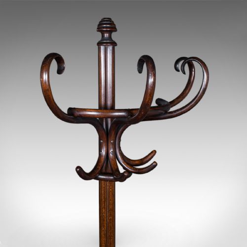 ANTIQUE HALF HALL STAND AUSTRIAN BENTWOOD COAT TREE RACK THONET VICTORIAN - ADDITIONAL PHOTO 5