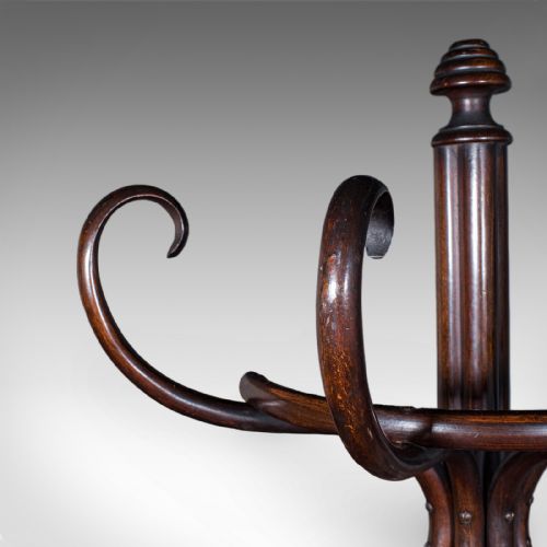 ANTIQUE HALF HALL STAND AUSTRIAN BENTWOOD COAT TREE RACK THONET VICTORIAN - ADDITIONAL PHOTO 6