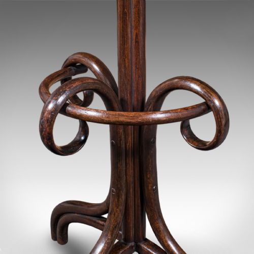 ANTIQUE HALF HALL STAND AUSTRIAN BENTWOOD COAT TREE RACK THONET VICTORIAN - ADDITIONAL PHOTO 8